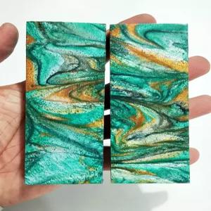 맞춤형 수작업 칼 손잡이 저울 아티스틱 그린 건포도 쌍 DIY 제작 액세서리 이국적인 선물 포장 녹색