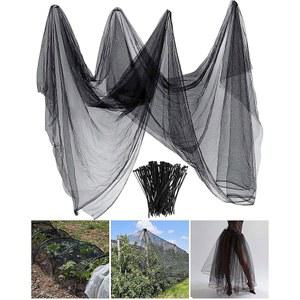 존 모기장 정원 곤충 그물망 파티오 화면 발코니 현관 가제보 채소 과일 식물 보호를 위한 파리 벌레 새 그물 장벽(9.84 x 65.62 피트, 블랙)