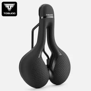 TOSUOD 통기성 자전거 안장 남녀 공용 MTB 로드 바이크 충격 흡수 편안한 빅 버트 시트