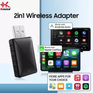 무선미러링 USB 콘센트 앤 플레이 기능 OEM 차량용 스테레오용 무선 CarPlay 안드로이드 자동 어댑터에 2in