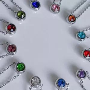 [원사안전] 목걸이 탄생석 원형 탄생석목걸이 내추럴 (본품)