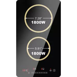 전기 스토브 탑 복사 세라믹 센서 터치 컨트롤 듀얼 2 버너 12 인치 내장 240V 3000W