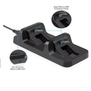 PS4 게임패드용 호환 듀얼 컨트롤러 충전기 도크 소니 호환 플레이스테이션 4용 호환 베이스 스탠드 홀더