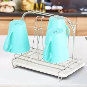[원삼안전] 싱크대 수납 정리대 스테인리스 선반 컵 거치대 컵걸이  주방 (본품)