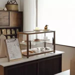 베이커리 쇼케이스 원목 우드 디저트 수납장 카페 홈카페 빵 진열장 미니 선반대