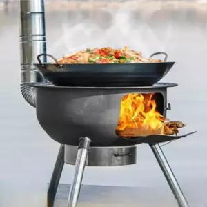 드럼통 화목난로 마당 야외 가스통 히터 시골 캠핑 삼겹살 구이