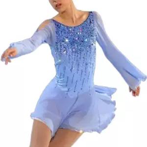우아한 피겨스케이팅 의상 선수용 무대 공연복 성인 체조 드레스 스케이트복