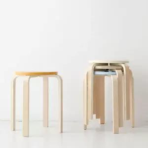 아트박스/마켓비 마켓비 원형 스툴 간이의자 (버치블랙화이트)