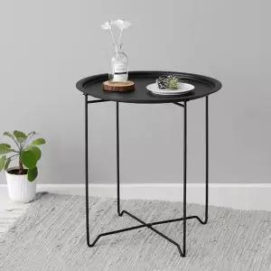 아트박스/마켓비 마켓비 철제 원형테이블 티 사이드 테이블 (blueblack)