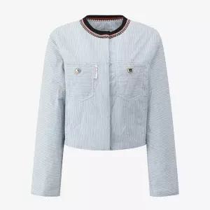 [듀엘](의정부점)니트넥 스트라이프 패딩 점퍼_D254MSJ231