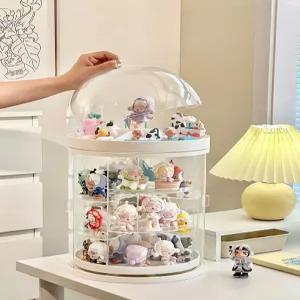 회전 진열대 피규어 아크릴 디스플레이 원형 장식장 보관함 쇼케이스
