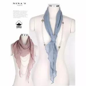 [하프클럽/니나스파리]퓨어파스텔 순면코튼삼각스카프(9SS005)