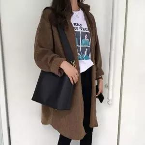 [샵앤] 여성 루즈핏 셔츠 골지 코듀로이 롱 자켓 WON-WJK-W75CEB9