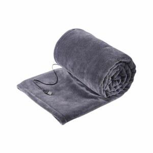 충전식 전기 담요 휴대용 이불 매트 그레이 두꺼운 여행용 캠핑 무릎 담요