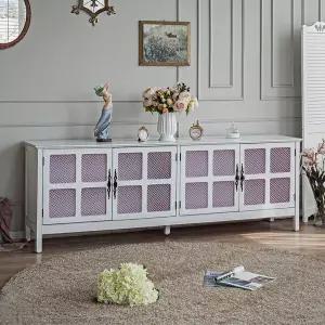 다니엘 리치 TV 높은거실장 원목 엔틱화이트