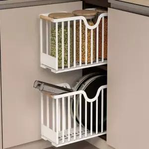 싱크대 인출식선반 하부장 레일 수납정리대 양념장 그릇 주방 서랍형 슬라이드