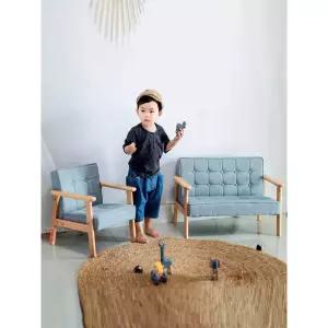 아기 소파 사진촬영 2인 원목 좌석 오크 암체어 1인