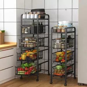 이동식 주방 틈새 슬라이딩 보관 공간 수납장 철제 세탁실 틈새장 부엌 주방수납장 선반