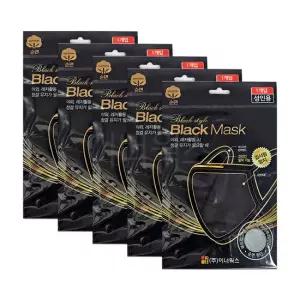 블랙 면 패션 마스크 방한대 (대형) 5개세트