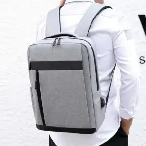 중학생가방 세로지퍼 USB 포트 백팩 학생 직장인 노트북 패션가방