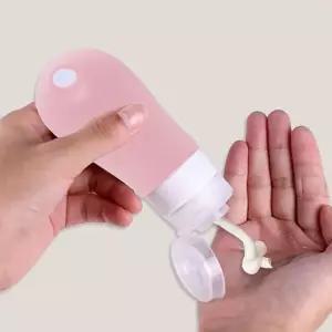 휴대용 실리콘 공병 2종 60ml 튜브형 화장품 소분 공병 케이스 여행용 고리 용기 샴푸 린스통