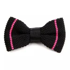 헨릭 블랙 핑크 라인 니트 나비넥타이 HR326