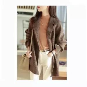 롱코트 핏감 좋은 여성 모직 하프 코트