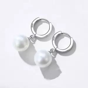 고혹적이고 단아한 S925 실버 천연 진주 8mm 귀걸이 볼귀걸이