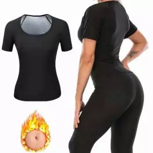 여성 땀복 반팔티 홈트 운동복 내부코팅 빅사이즈 헬스복