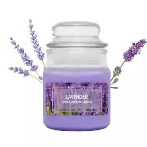 향기뿜뿜 향초 소이캔들 유리병 90g 라벤더