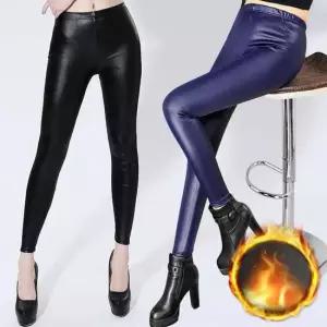 [무료배송] 레더 기모 레깅스 여성 겨울 융털 쫄바지 팬츠