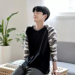 카모 밀리터리 7부 래글런 티 5colors 티셔츠