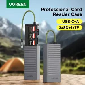CF카드리더기 UGREEN USB-C 카드 리더 보관 케이스 메모리 고속 OTG 어댑터 카메라용 12슬롯 SD TF 홀더