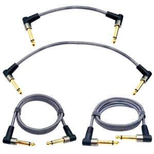 기타  케이블 직각 나일론 브레이드 사운드 커넥터 앰프 믹서용 페달 악기