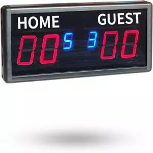 레드지탈 실내 스코어키퍼 무선 리모컨이 있는 전자 탁구 스코어보드 라운드 0-99 블루 테이블탑 월마운트