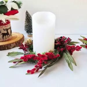크리스마스 레드 솔방울 리스 대 1P 캔들링 파티룸 크리스마스조화