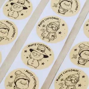 메리 크리스마스 스티커 눈사람 포장스티커 선물스티