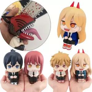 체인소맨 전기톱 남자 덴지 앉아있는 홈 데코 미니 피규어 차량용 미니어처 컬렉션