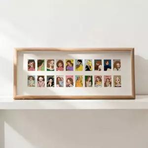 오크색 증명사진 성장 액자 20칸앨범 분할 작은 반명함 우드