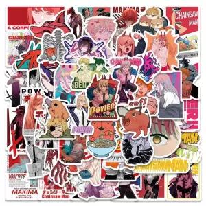 체인소맨 103050개 전기 톱 남자 애니메이션 스티커 만화 데칼 자전거 노트북 스케이트 보드 전화 낙서