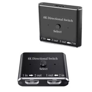 HDMI분배기 8K HDMI 호환 21 셀렉터 Splitter 2-in 1-out 1-in 2-out 양방향 스위치 노트북 컴퓨터 듀얼 모