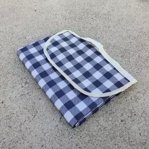 체크무늬 방수 매트 블루 중형 방수 돗자리 매트