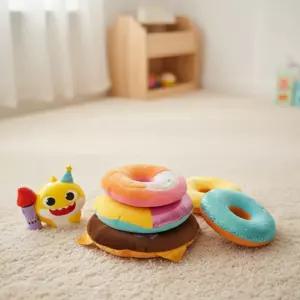 핑크퐁 아기상어 생일축하 케이크링 링쌓기 고리넣기 장난감 촛불 오뚝이 케이크 생일노래