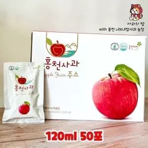 홍천 사과즙 너브내참사과농장 사과로만 착즙 사과의 맘 120ml 50포