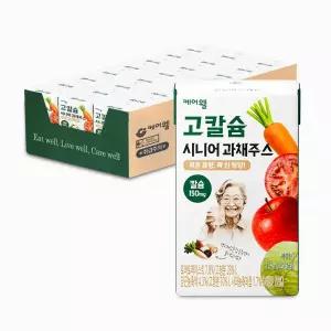 케어웰 고칼슘 시니어 과채주스 145ml 24팩 사과 당근 토마토 양배추 과일 야채즙 음료