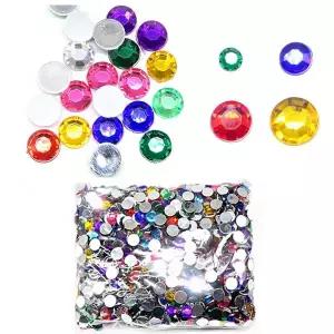 큐빅보석비즈 단면비즈 (대용량) -원형 사이즈4종