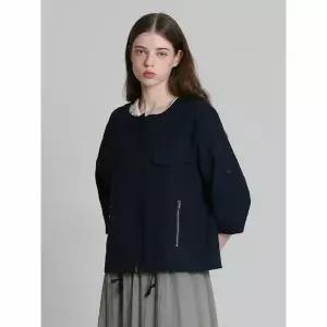 [하프클럽/아날도바시니]디케이 롤업 라운드 집업 자켓