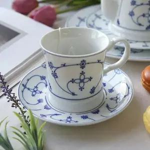 [골드스마일]인디고블루 쯔비벨무스터 머그컵 받침 세트 1P 찻잔 데일리컵