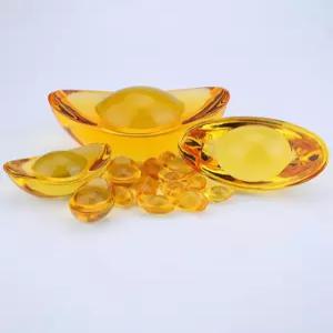 개업식 선물용 옐로우 크리스탈 금괴 장식품 대형 소형 행운 풍수 거실 사무실 전용 설비기