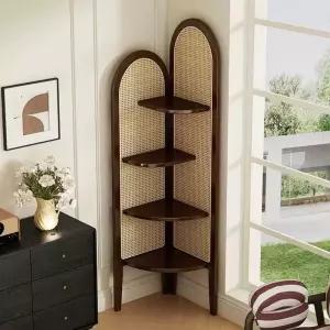 코너장 라탄 틈새장 우드 틈새 코너 월넛 선반